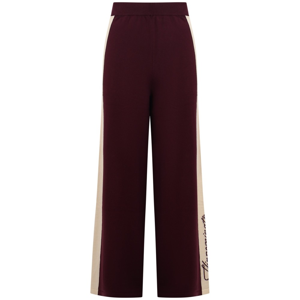Pantalone  bordeaux con logo  per donna