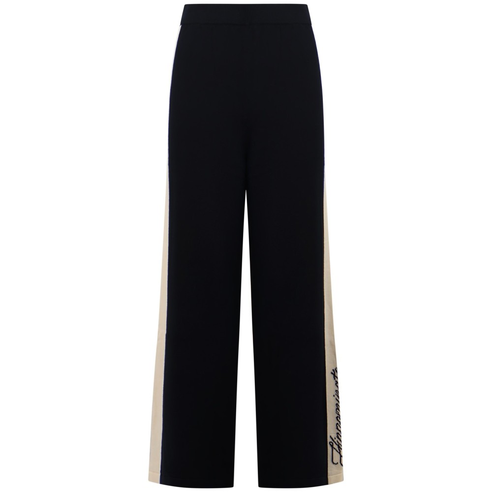 Pantalone nero con logo per donna