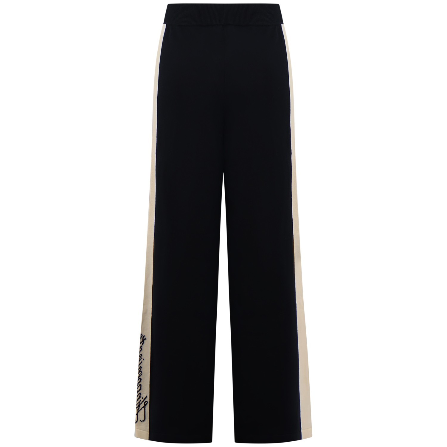 Pantalone nero con logo per donna 2
