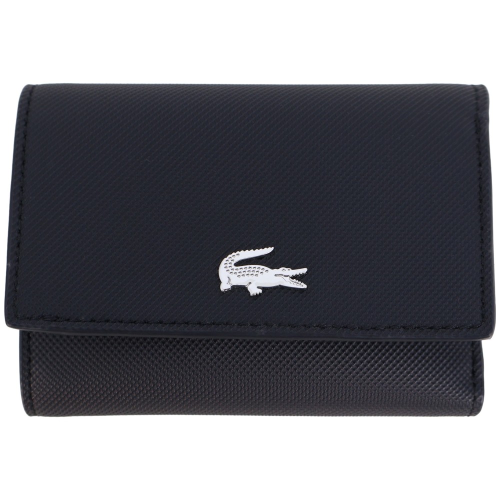 Portafoglio nero con mini logo per donna