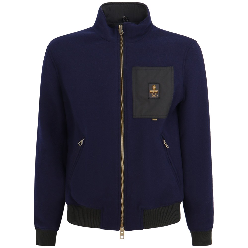 Giubbotto blu con mini logo per uomo
