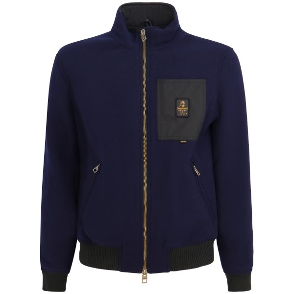 Giubbotto blu con mini logo per uomo