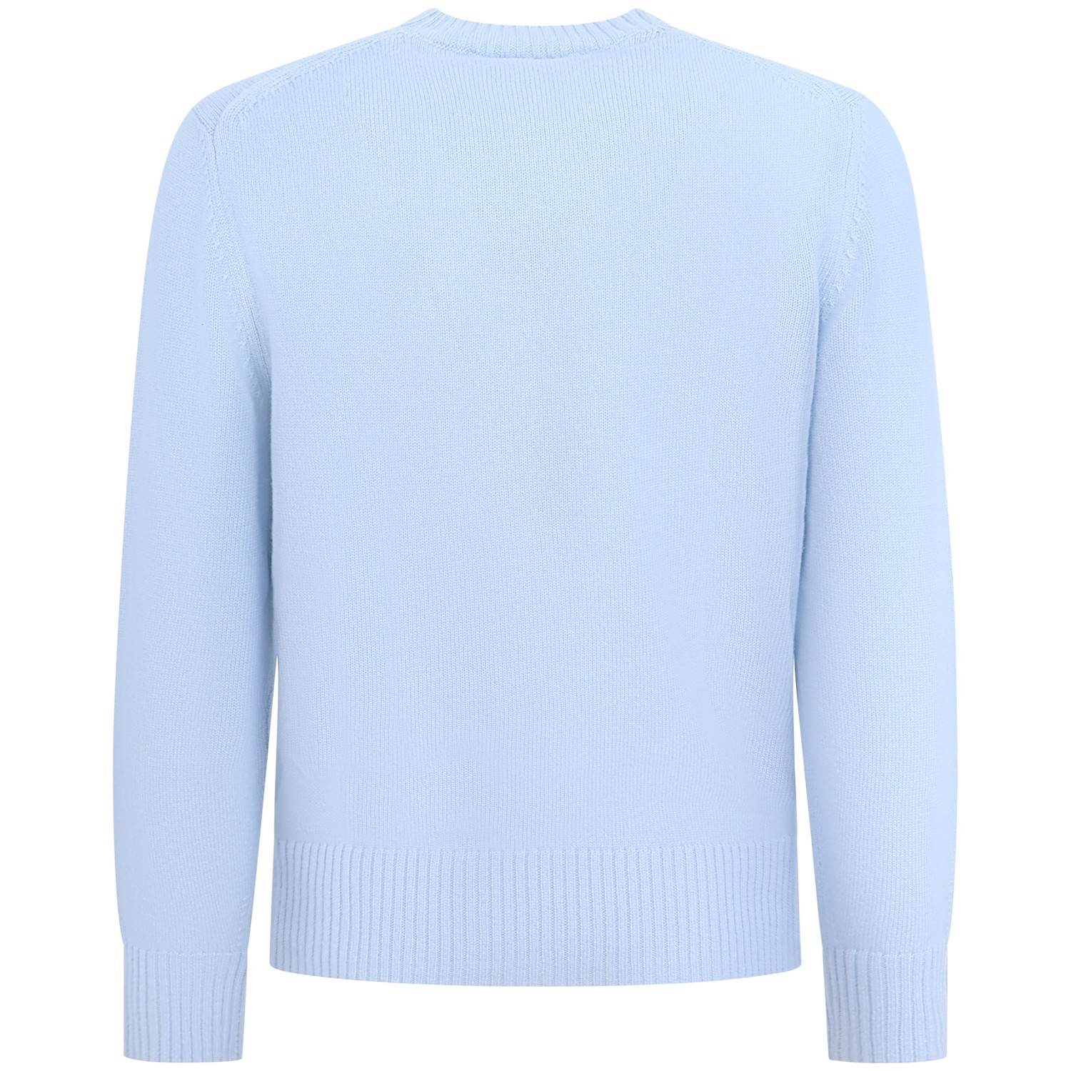 Maglione celeste con mini logo per uomo 2