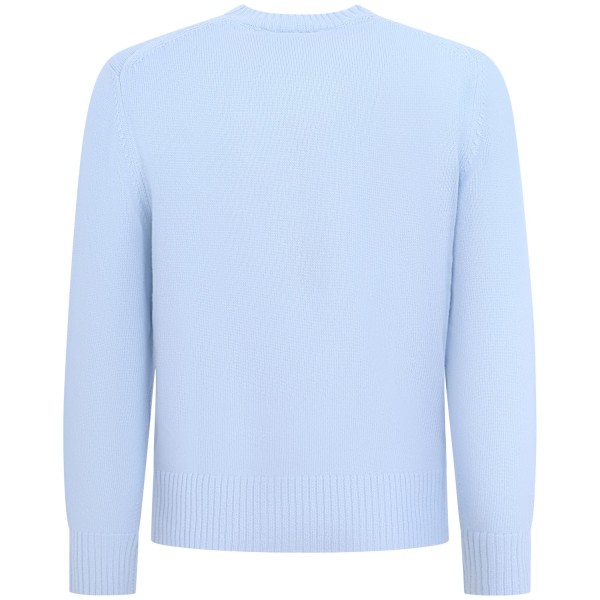 Maglione celeste con mini logo per uomo