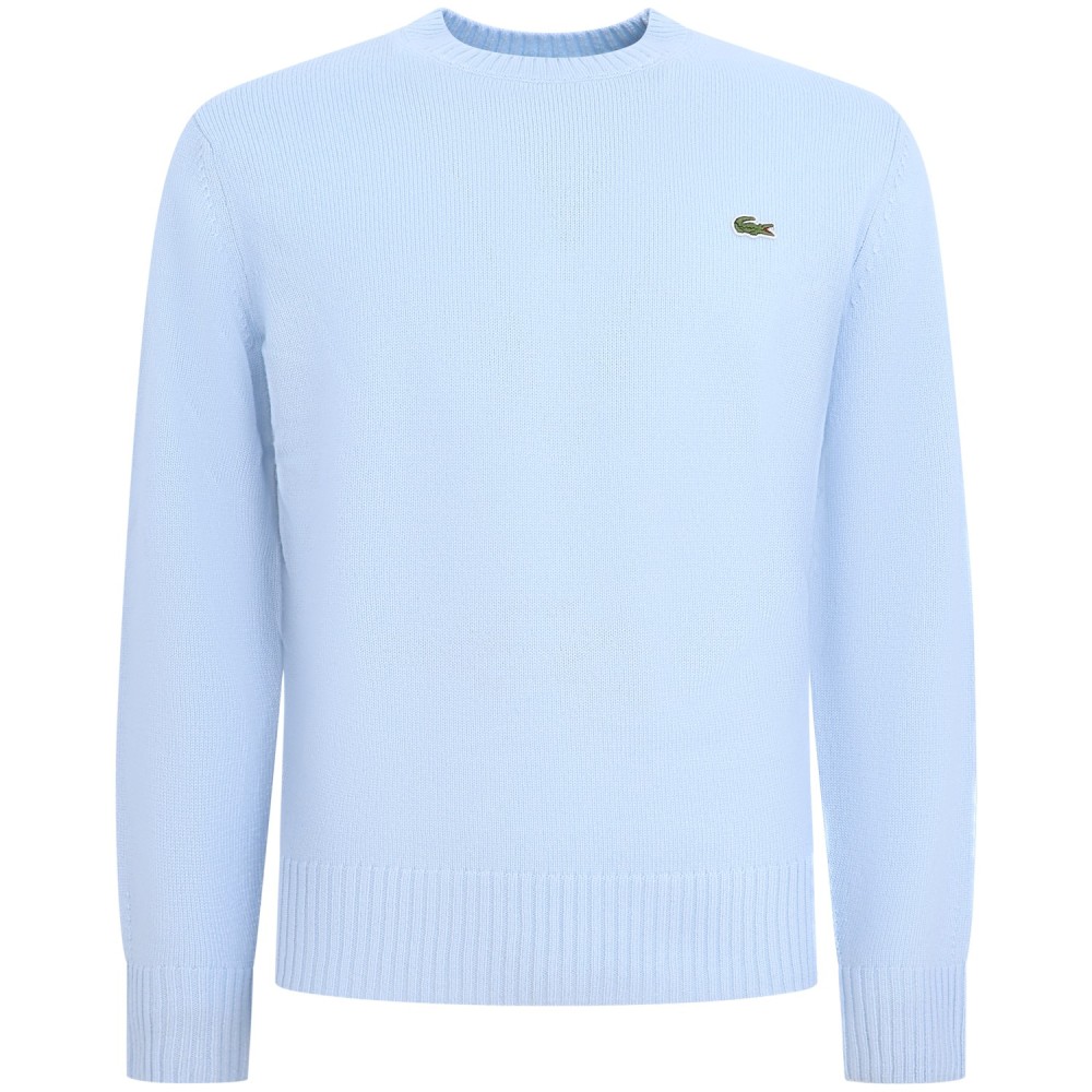 Maglione celeste con mini logo per uomo