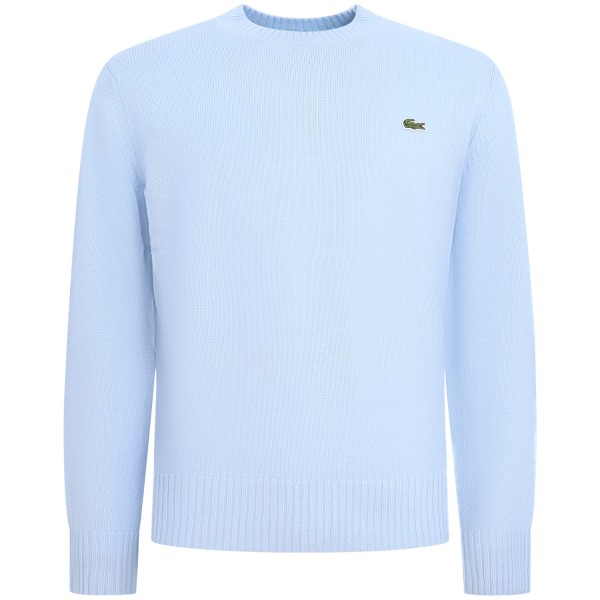 Maglione celeste con mini logo per uomo