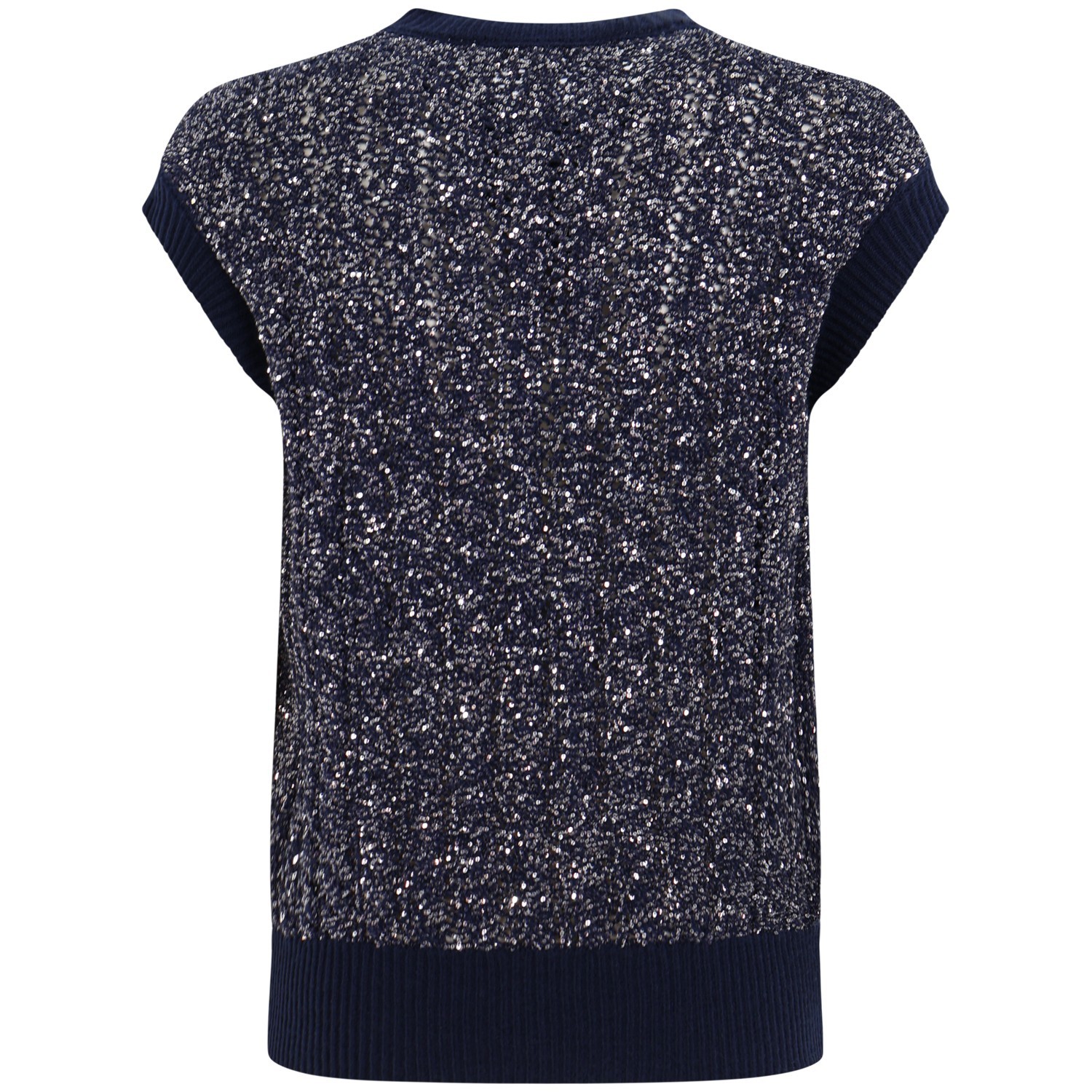 Gilet  in lurex blu per donna 2