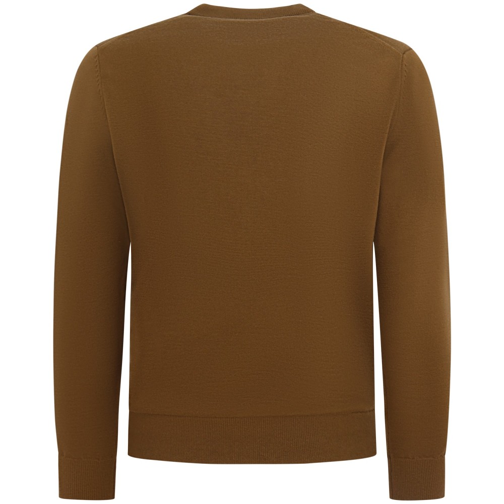 Maglione marrone con mini logo per uomo