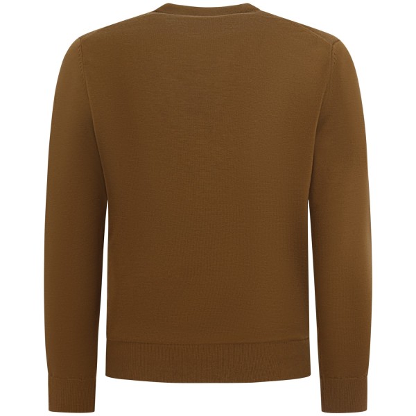 Maglione marrone con mini logo per uomo