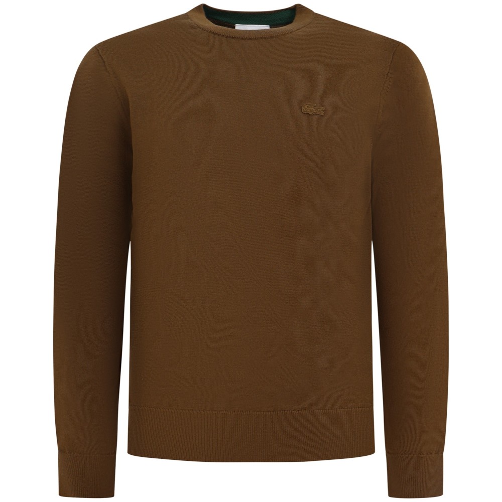 Maglione marrone con mini logo per uomo