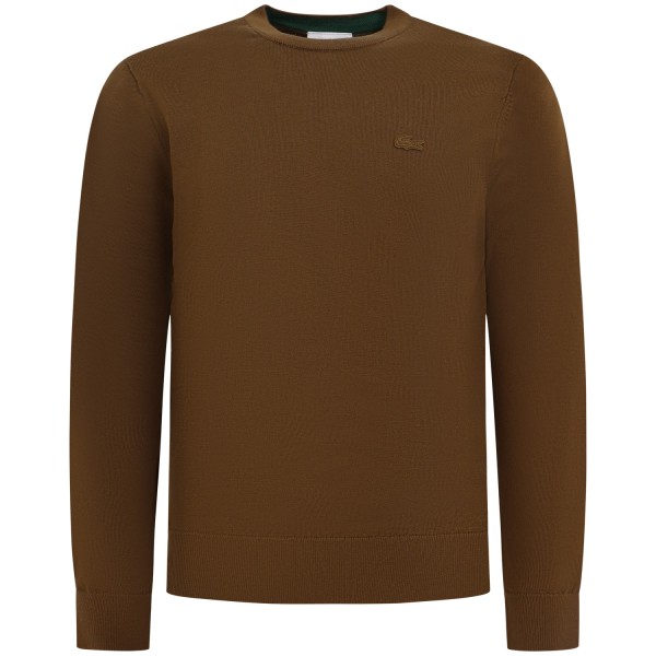 Maglione marrone con mini logo per uomo