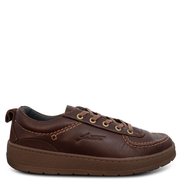 Sneakers marrone con mini logo per uomo