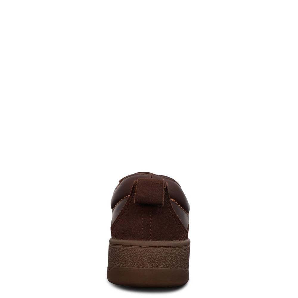 Sneakers marrone con mini logo per uomo
