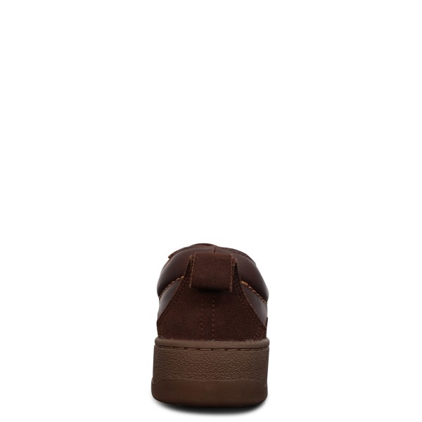 Sneakers marrone con mini logo per uomo